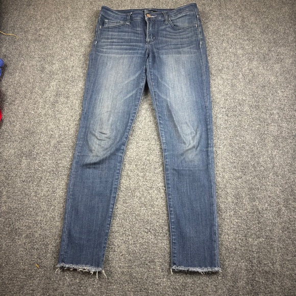 VERVET Womens Denim Crop Skinny Fit Raw Hem Jeans size: 25 - Picture 2 of 7